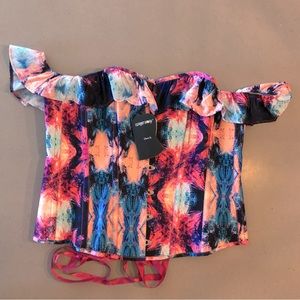 Color Story Multicolor Off-Shoulder Top